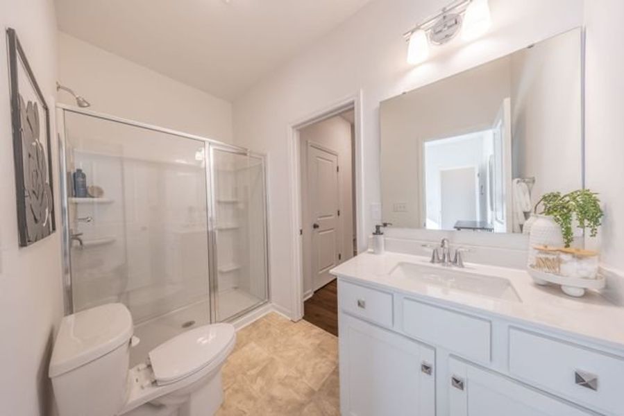 Representative furnished interior of a home built from the Abigale by True Homes in Morgan Hills, Albemarle (Image 25).