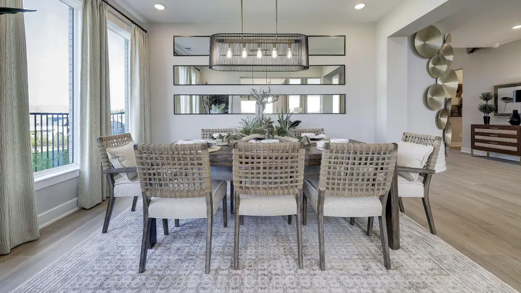 Furnished interior view inside a new home in Meridiana, Manvel (Image 5). Furnished interior view inside a new home in Meridiana, Manvel (Image 5).