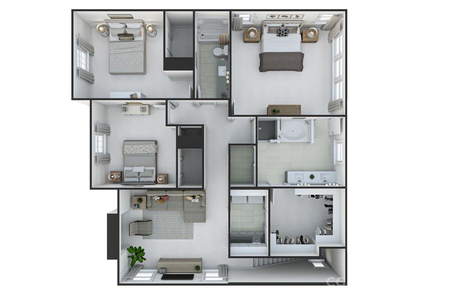 Eckley - The Burton Rendering *actual finishes and structural options vary on this home