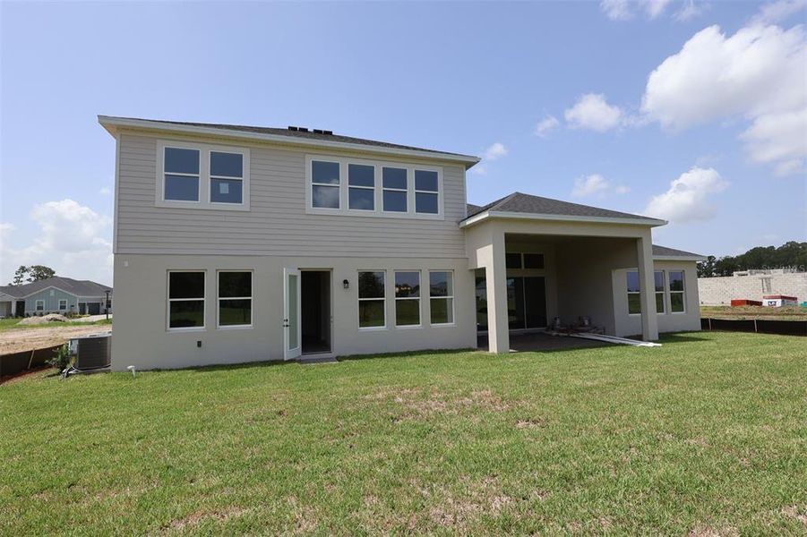 Exterior details and patio area of a home in Solace at Corner Lake, Orlando (Image 2). Exterior details and patio area of a home in Solace at Corner Lake, Orlando (Image 2).