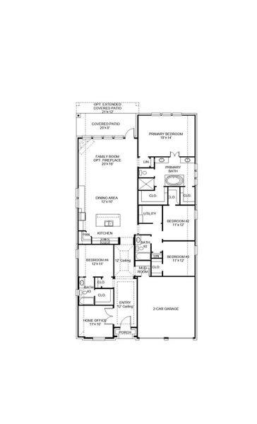 2D floor plan layout of this home in StoneCreek Estates, Richmond, TX (Image 6).