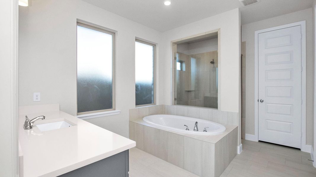 Furnished interior view inside a new home in Everly, Tomball (Image 9). Furnished interior view inside a new home in Everly, Tomball (Image 9).