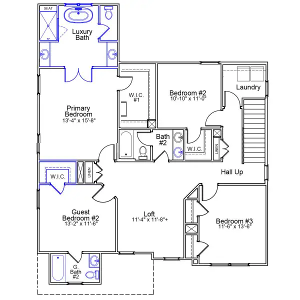 2D floor plan layout of this home in Fieldstone, Lexington, NC (Image 3).