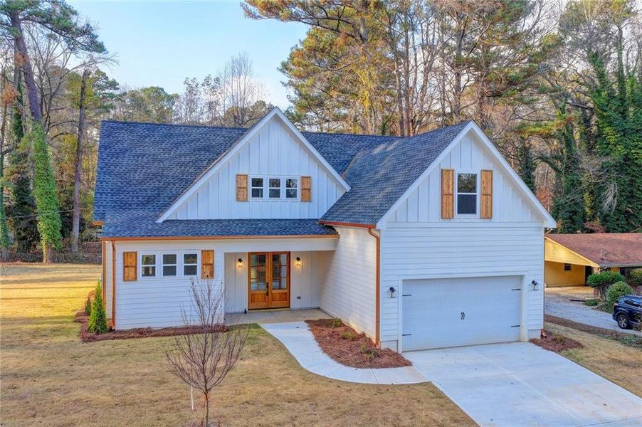 Front exterior of a new home in , Lawrenceville, GA, highlighting curb appeal (Image 29).