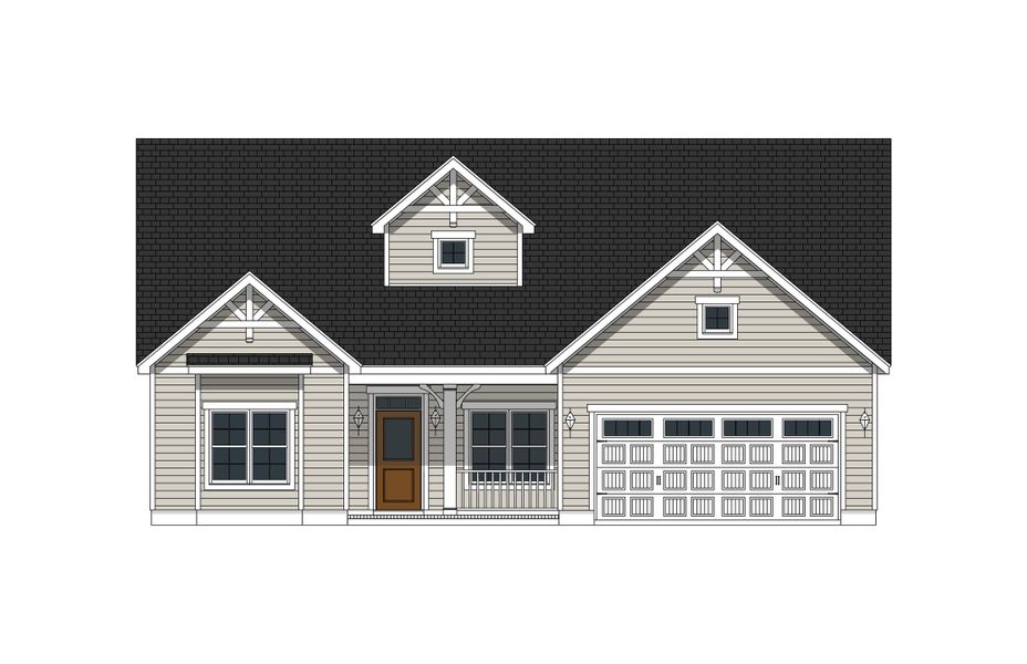 Representative exterior photo of a completed home built from the Ansley by Bill Clark Homes in Sidbury Landing, Wilmington, NC (Image 2). Representative exterior photo of a completed home built from the Ansley by Bill Clark Homes in Sidbury Landing, Wilmington, NC (Image 2).