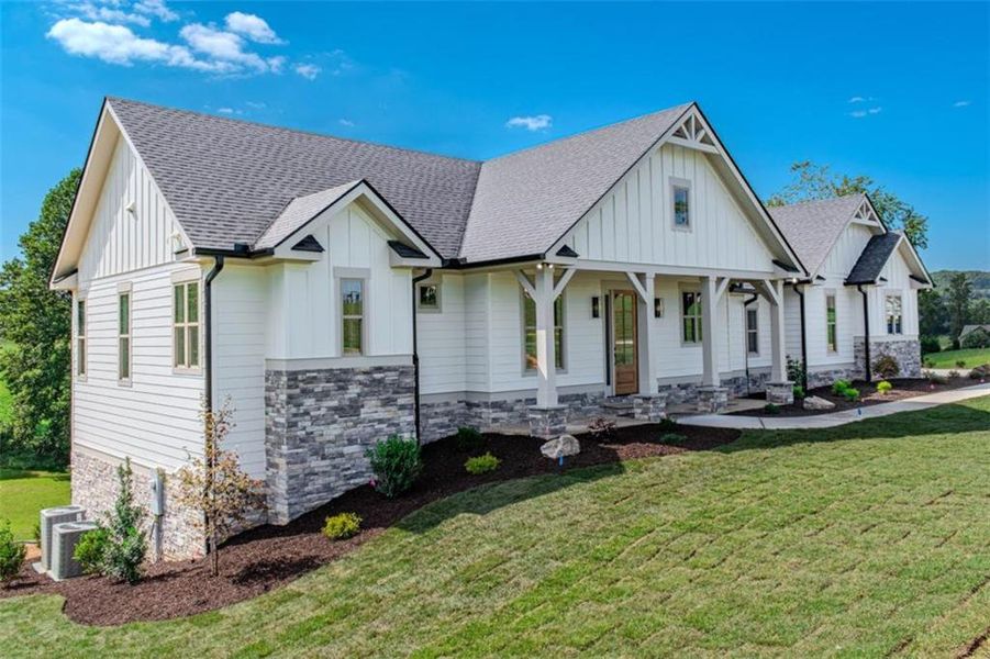 Front exterior of a new home in , Blairsville, GA, highlighting curb appeal (Image 32).