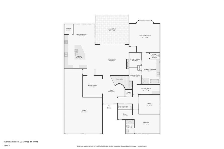 2D floor plan layout of this home in Evergreen 70', Conroe, TX (Image 6).