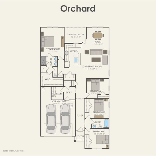 2D floor plan layout for the Orchard by Pulte Homes in Nopal Valley, San Antonio, TX (Image 4). 2D floor plan layout for the Orchard by Pulte Homes in Nopal Valley, San Antonio, TX (Image 4).