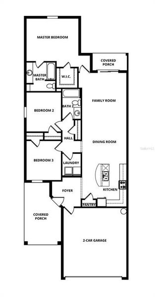 2D floor plan layout of this home in Gum Lake Preserve, Lake Alfred, FL (Image 4).