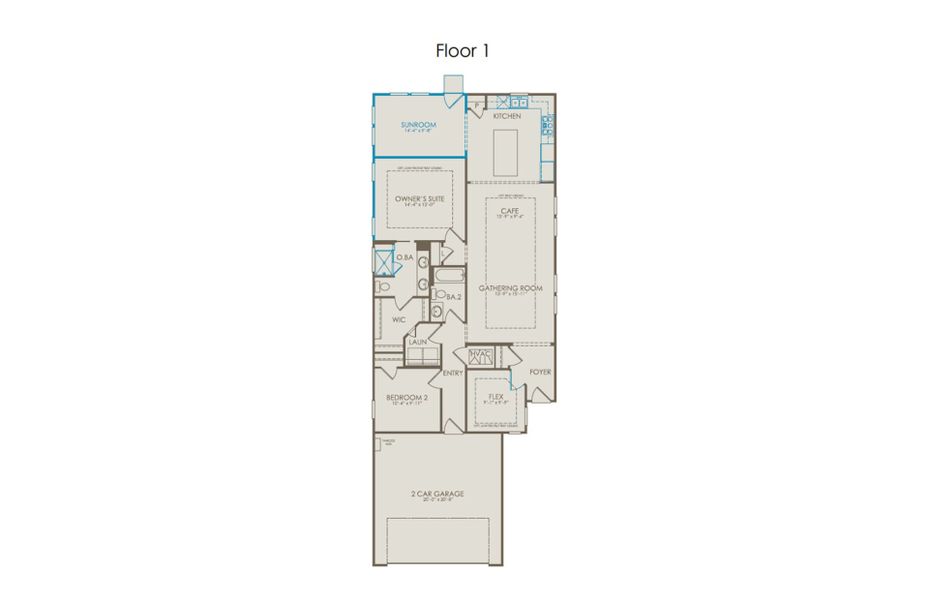 2D floor plan layout of this home in Del Webb at Legacy Hills, Celina, TX (Image 3).