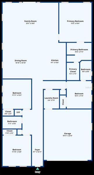 2D floor plan layout of this home in , St. Petersburg, FL (Image 3).