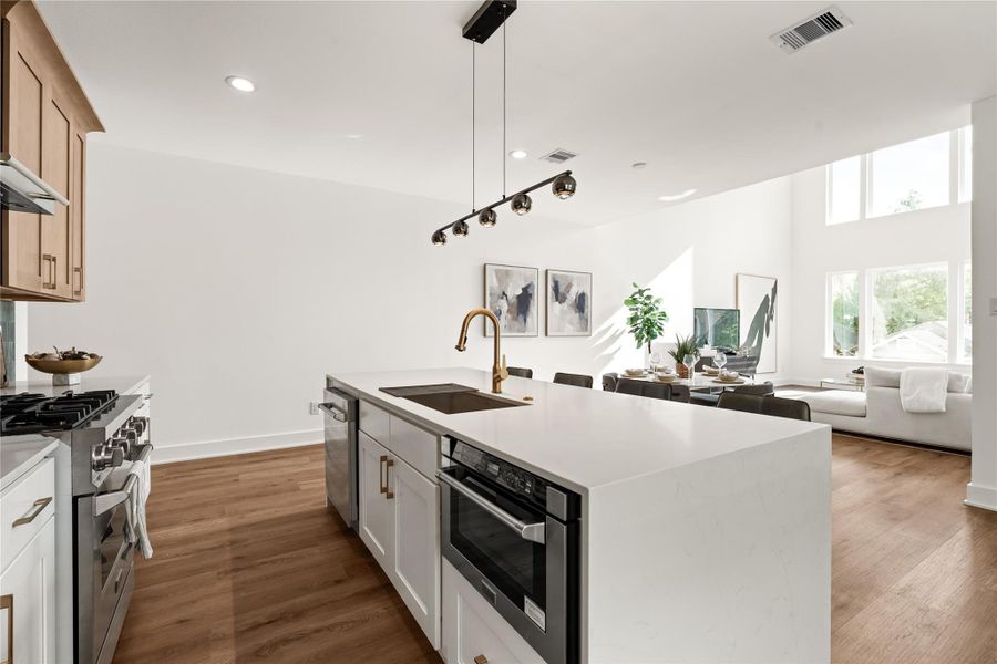 One conversation can stretch from the kitchen to the living room without anyone missing a beat. One conversation can stretch from the kitchen to the living room without anyone missing a beat.