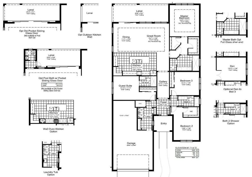 2D floor plan layout of this home in Vistera of Venice Real Estate and Homes for Sale in Venice, FL - Neal Communities, Nokomis, FL (Image 2).