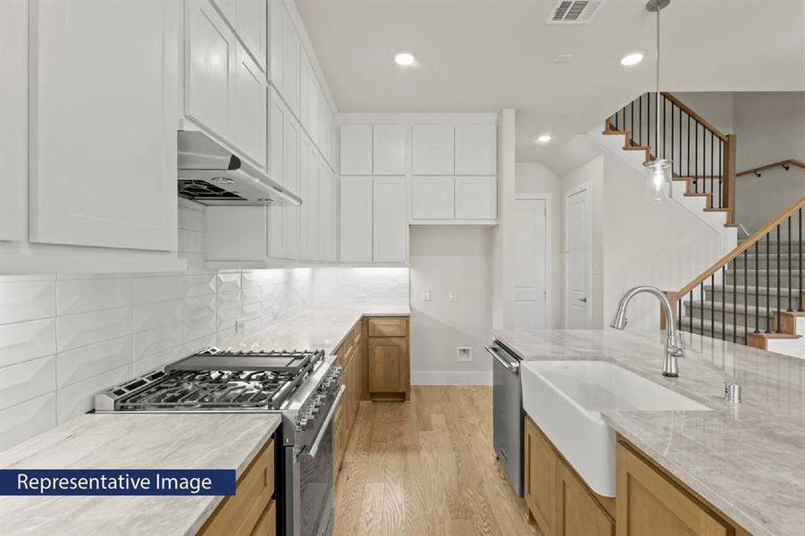 Furnished interior view inside a new home in The Abbey at Mercer Crossing, Farmers Branch (Image 13).