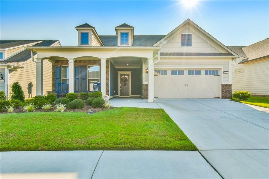 Front exterior of a new home in , Hoschton, GA, highlighting curb appeal (Image 19).