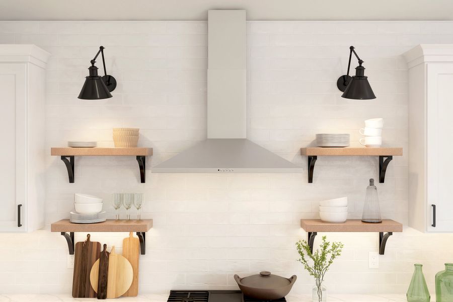 Kitchen with tile back splash