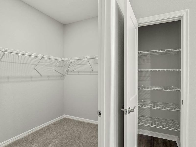 And, it includes a linen closet and walk-in wardrobe.