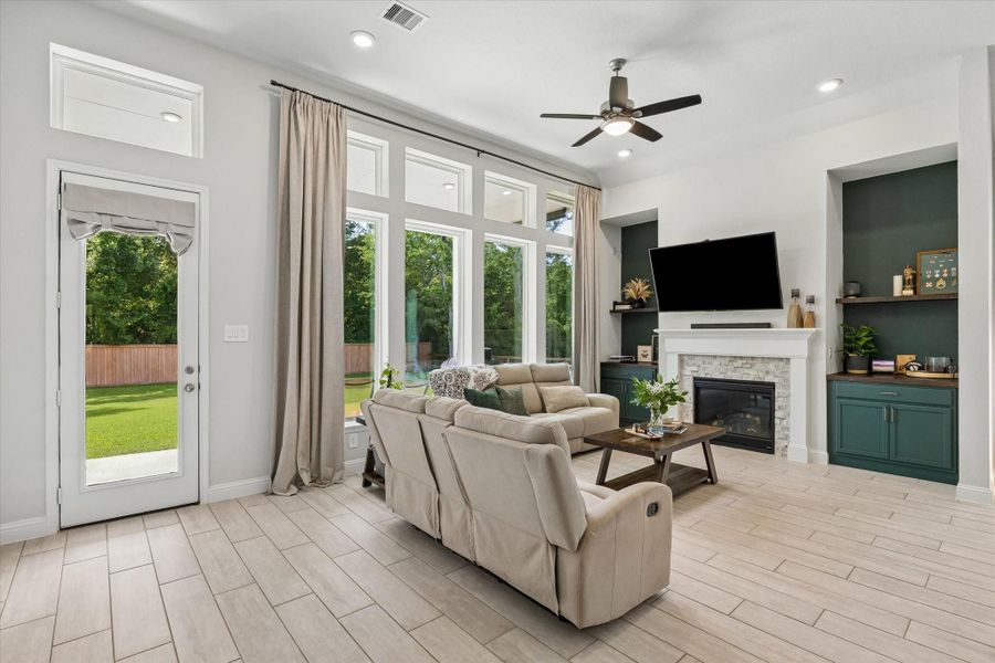 Packed with natural light and offering beautiful, serene views of the property. Packed with natural light and offering beautiful, serene views of the property.