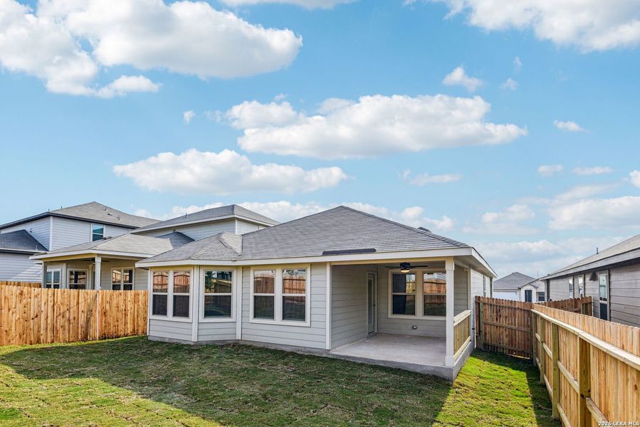 Exterior details and patio area of a home in Lark Canyon, New Braunfels (Image 25).