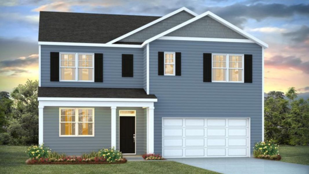 Representative exterior photo of a completed home built from the Hayden by D.R. Horton in Pine Hills at Cane Bay, Summerville, SC (Image 2).