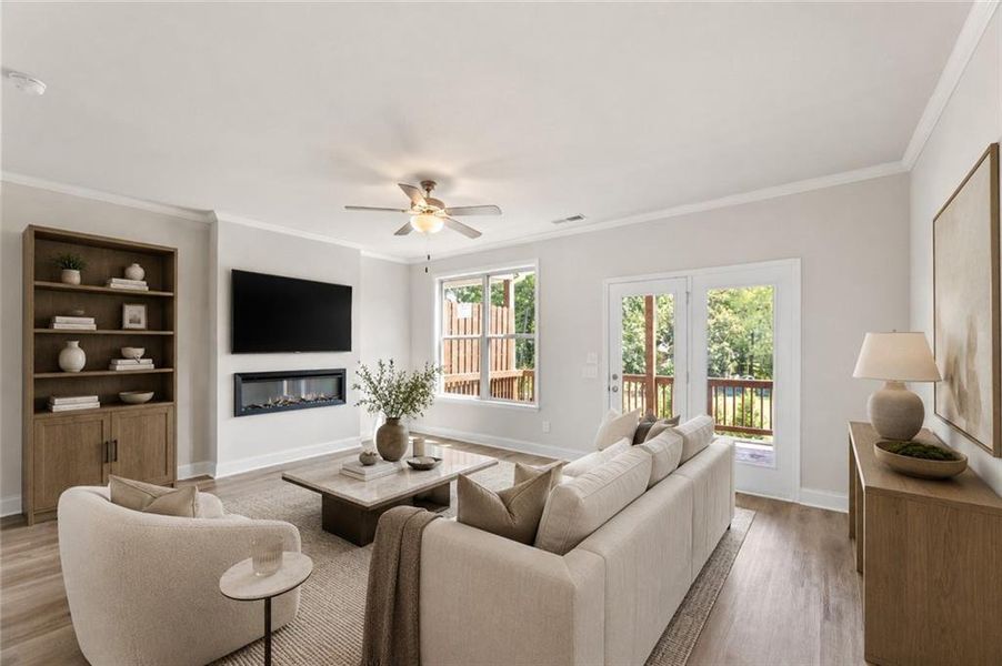 Furnished interior view inside a new home in Towns at Enclave, Lawrenceville (Image 6).