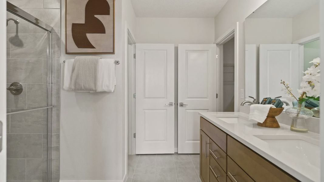 Castaway Floor Plan Primary Suite Bathroom with dual sinks