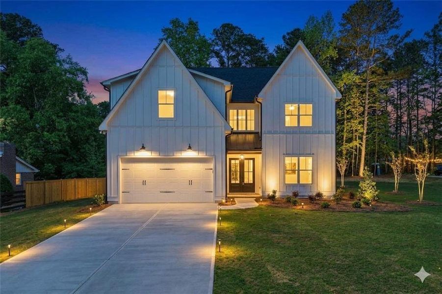Front exterior of a new home in , Marietta, GA, highlighting curb appeal (Image 28).