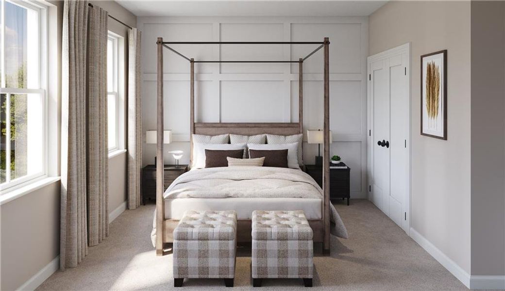 Furnished interior in a model home at The Groves at Myrtle: Myrtle Street in Roswell (Image 7).