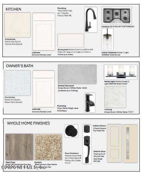 Sample of building materials used in homes in Kettering at eTown - Paired Villas, Jacksonville (Image 3).