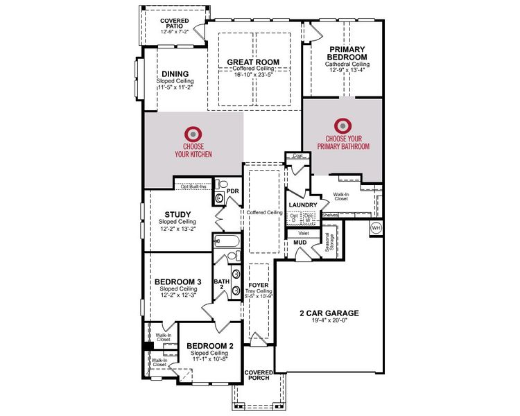 2D floor plan layout for the Arden by Beazer Homes in COLTON: Prestige Collection, Todd Mission, TX (Image 3).