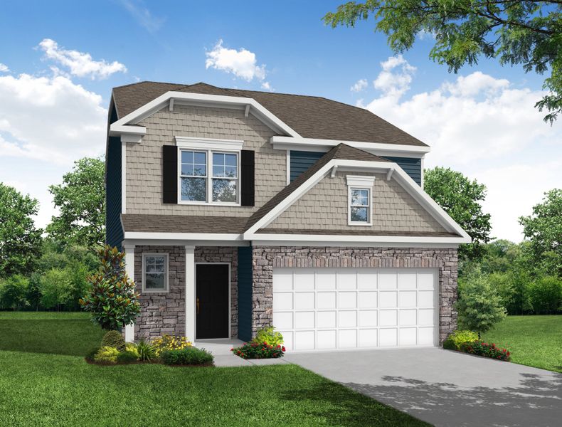 Representative exterior photo of a completed home built from the Ellerbe by Eastwood Homes in Ferry Grove, Lexington, SC (Image 8).