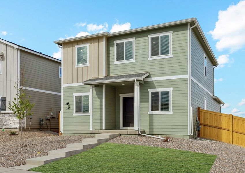 The Lily is a beautiful two story home with siding. The Lily is a beautiful two story home with siding.