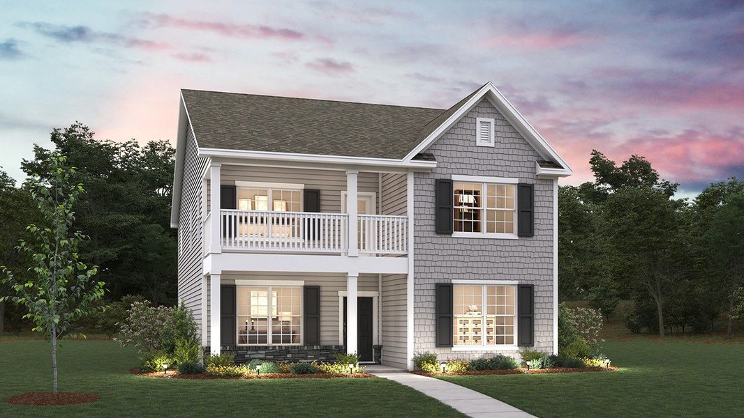 Representative exterior photo of a completed home built from the Calhoun by D.R. Horton in The Preserve at Kinsley, Jamestown, NC (Image 5).