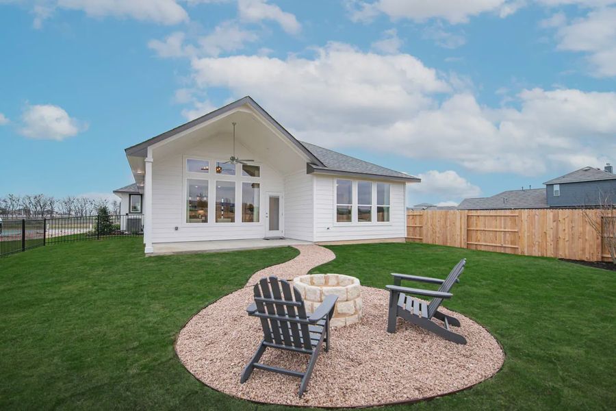 Exterior details and patio area of a home in Stream Waters, Buda (Image 4).