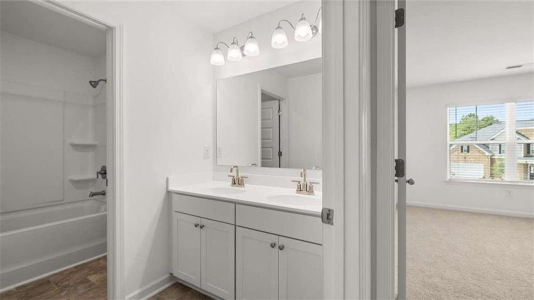 Furnished interior view inside a new home in Water Oak Estates, Lawrenceville (Image 6). Furnished interior view inside a new home in Water Oak Estates, Lawrenceville (Image 6).