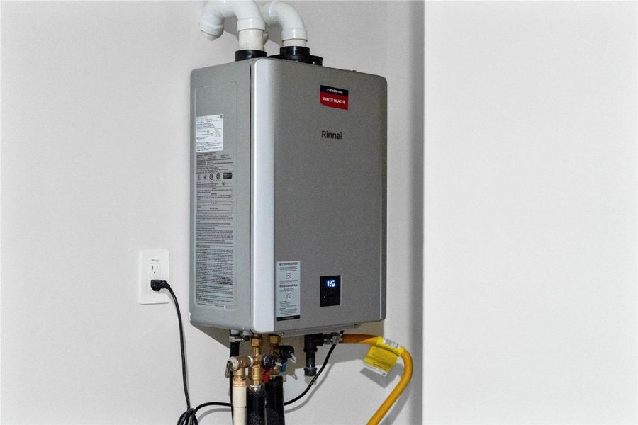 RennThis Rinnai tankless water heater provides high-efficiency, on-demand hot water, making it a valuable addition to any home's mechanical system.