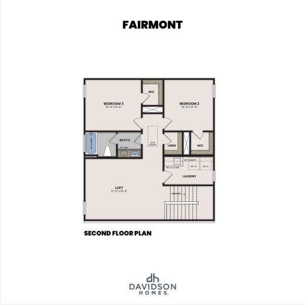 2D floor plan layout for the The Fairmont A by Davidson Homes LLC in Bradshaw Farms, Mount Juliet, TN (Image 3).
