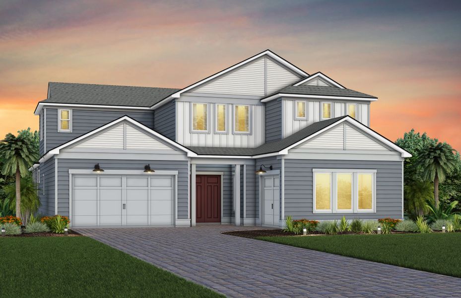 Representative exterior photo of a completed home built from the Sanibel by Pulte Homes in The Landings at Saint Johns, St. Johns, FL (Image 22). Representative exterior photo of a completed home built from the Sanibel by Pulte Homes in The Landings at Saint Johns, St. Johns, FL (Image 22).