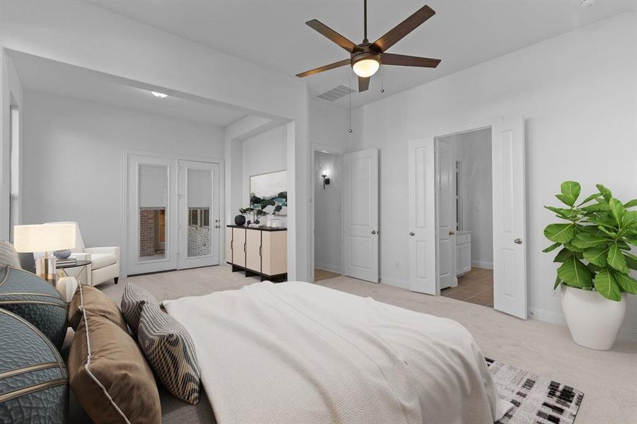 Primary Bedroom staged