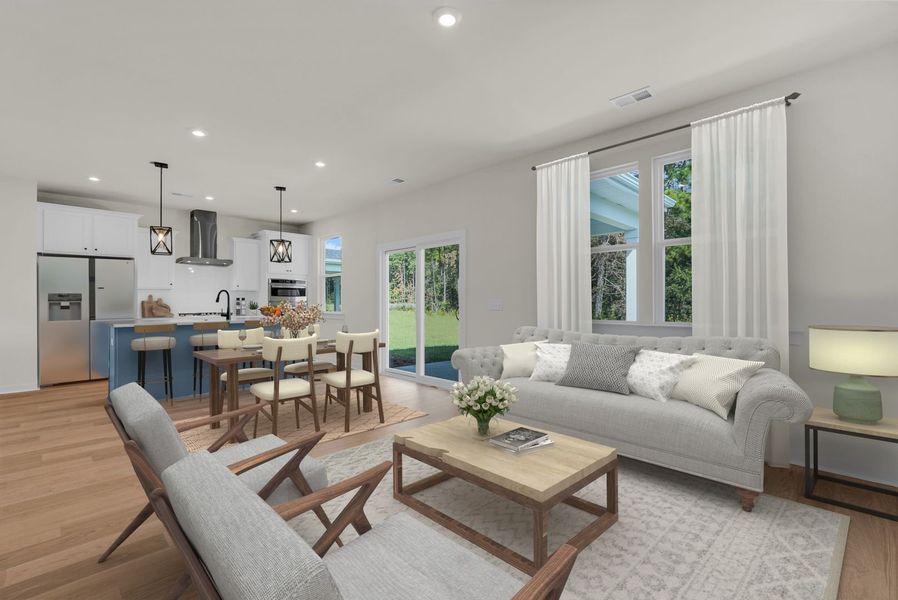 Family Room, Dining Area and Gourmet Kitchen