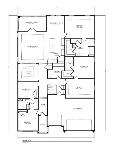 2D floor plan layout for the The Camden by D.R. Horton in Liberty, Panama City, FL (Image 3).