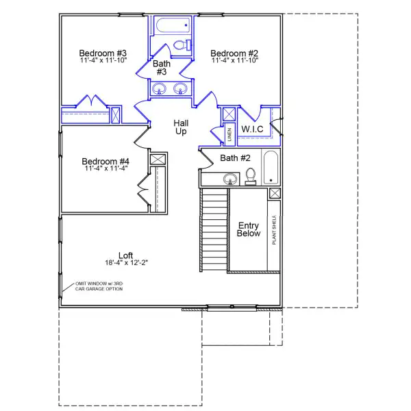 2D floor plan layout of this home in Gates at Windermere, Blythewood, SC (Image 3).
