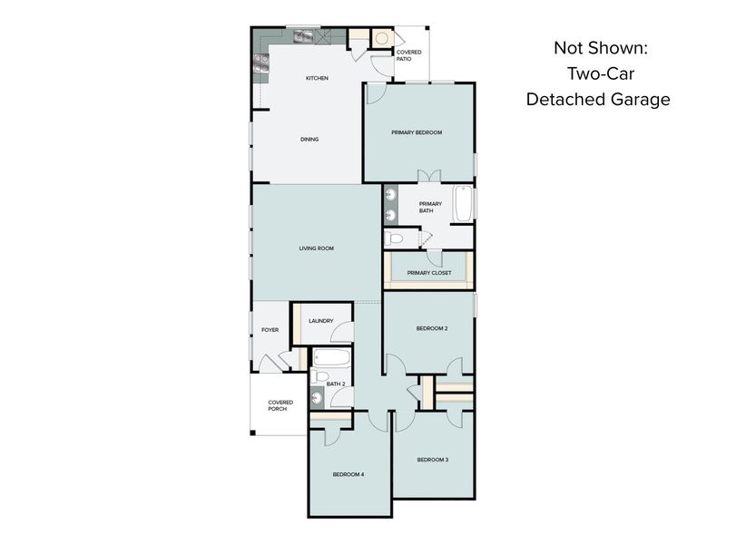 2D floor plan layout of this home in Casetta Ranch, Kyle, TX (Image 4).