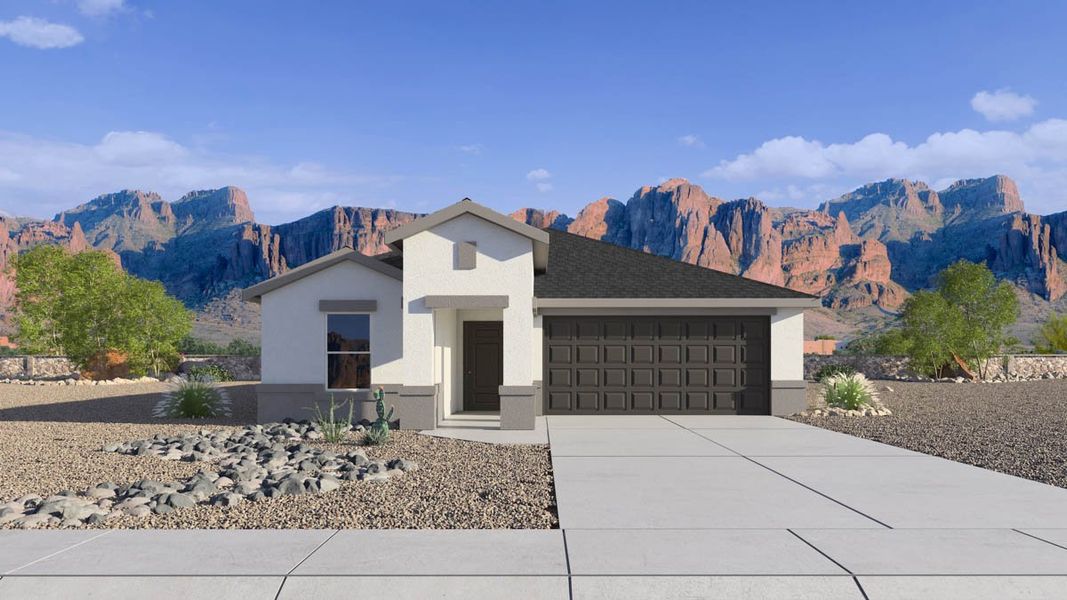 Representative exterior photo of a completed home built from the Caden by D.R. Horton in Elena Trails, Maricopa, AZ (Image 1).