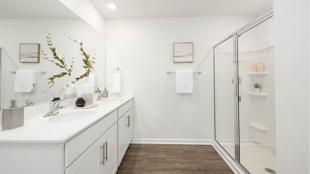 Representative furnished interior of a home built from the Aria by D.R. Horton in Shepherd's Farm, Mooresville (Image 17).