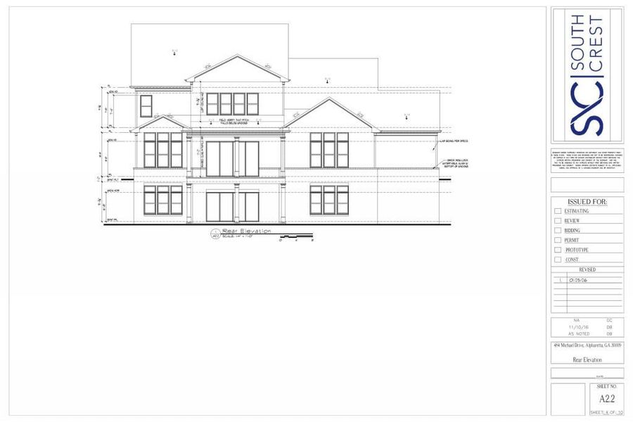 Exterior rendering of this home design in , Peachtree Corners, GA (Image 3).