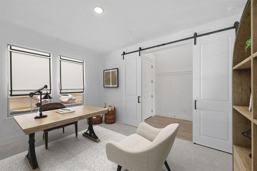 Furnished interior view inside a new home in Kreymer at the Park, Wylie (Image 7).