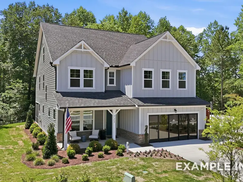 Front exterior of a new home in Rockport, Wake Forest, NC, highlighting curb appeal (Image 26). Front exterior of a new home in Rockport, Wake Forest, NC, highlighting curb appeal (Image 26).
