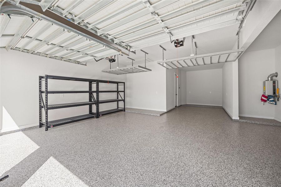 Garage with floor, epoxy, and stored solution