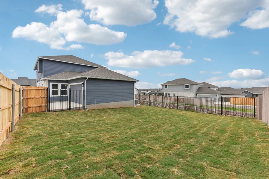 Exterior details and patio area of a home in Easton Park, Austin (Image 17).